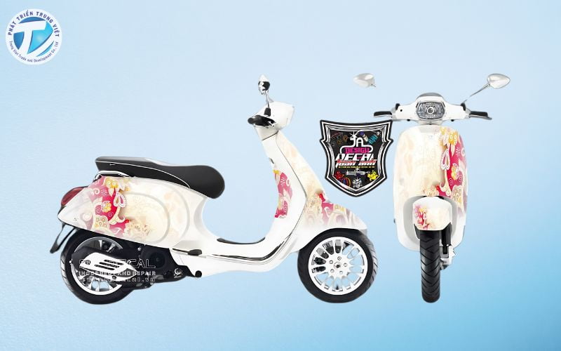 Decal dán xe máy họa tiết hoa văn, nghệ thuật